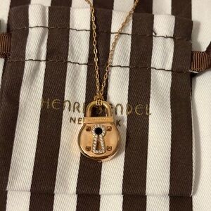 Henri Bendel Lock Pendant Necklace in Rose Gold